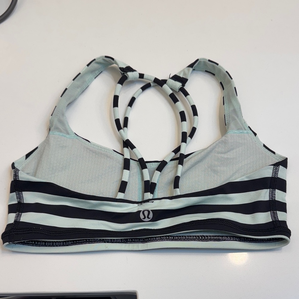 Lululemon Free To Be Bra Sea Stripe Mint Moment Black. Without pad inserts. S4 - Picture 2 of 4